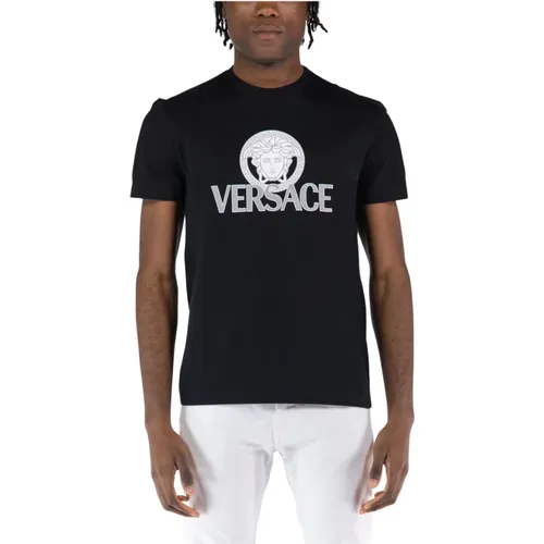 Compact T-Shirt , male, Sizes: M, XL, L - Versace - Modalova