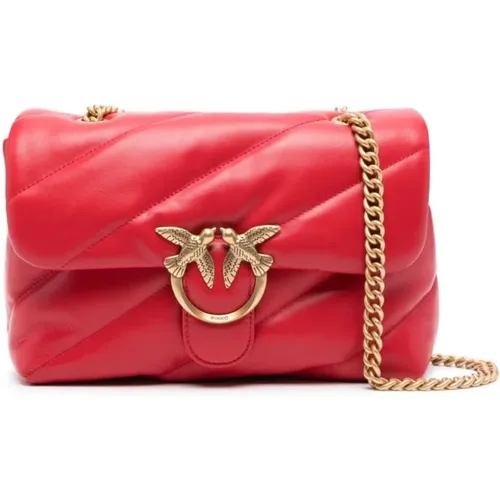 Rote Love Puff Schultertasche PINKO - pinko - Modalova