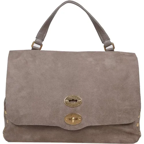 Grey Nubuck Postman Bag , female, Sizes: ONE SIZE - Zanellato - Modalova