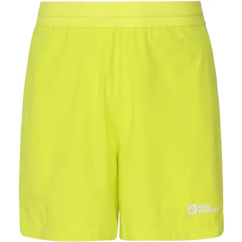 Gelbe Technische Stoff Elastische Taille Shorts , Herren, Größe: L - Jack Wolfskin - Modalova