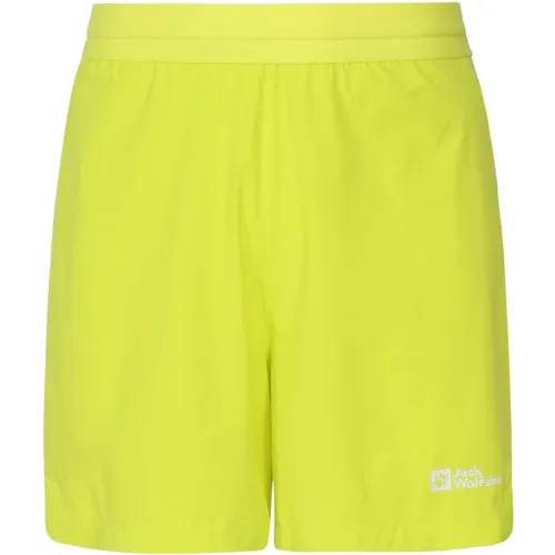 Gelbe Technische Stoff Elastische Taille Shorts , Herren, Größe: XL - Jack Wolfskin - Modalova