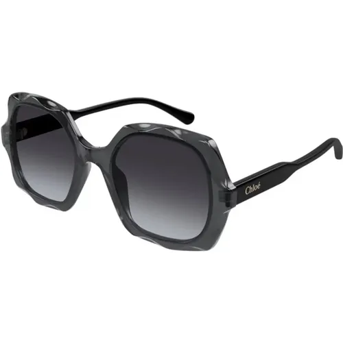 Graue Sonnenbrille mit grauen Gläsern - Chloé - Modalova