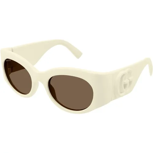 Stylish Oversized Oval Sunglasses , female, Sizes: 53 MM - Gucci - Modalova