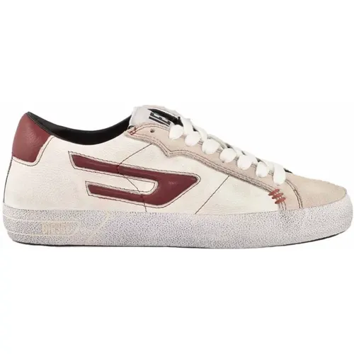 Leder Sneakers mit Gummisohle , Damen, Größe: 37 EU - Diesel - Modalova