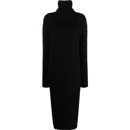 Wool Turtleneck Dress , female, Sizes: S - Saint Laurent - Modalova