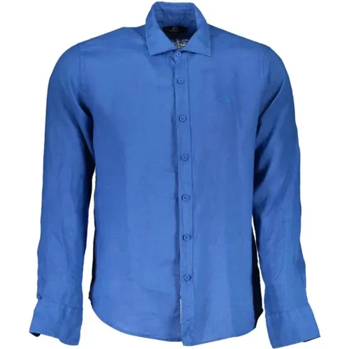 Elegant Linen Shirt with French Collar , male, Sizes: M, 2XL, XL, L, S - LA MARTINA - Modalova