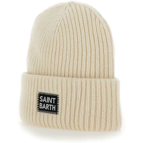 Cream Wool Cashmere Cap Ribbed Texture , male, Sizes: ONE SIZE - MC2 Saint Barth - Modalova