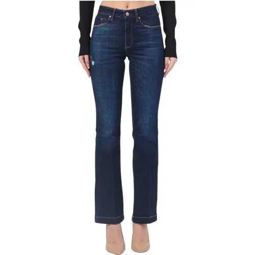 Blaue Bootcut Jeans mit Reißverschluss vorne - Guess - Modalova