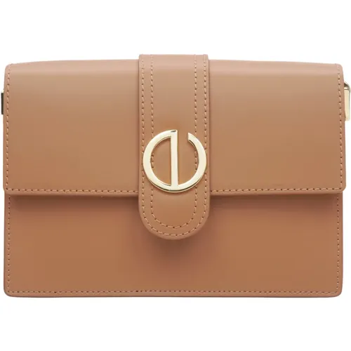 Damen Braun Italienische Lederhandtasche Er00114778 - Estro - Modalova