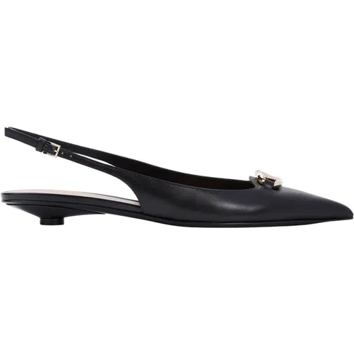 Schwarze Lederballerinas Eleganter Stil - Valentino Garavani - Modalova