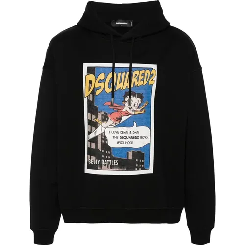 Betty Boop Hooded Sweatshirt , male, Sizes: M, S - Dsquared2 - Modalova