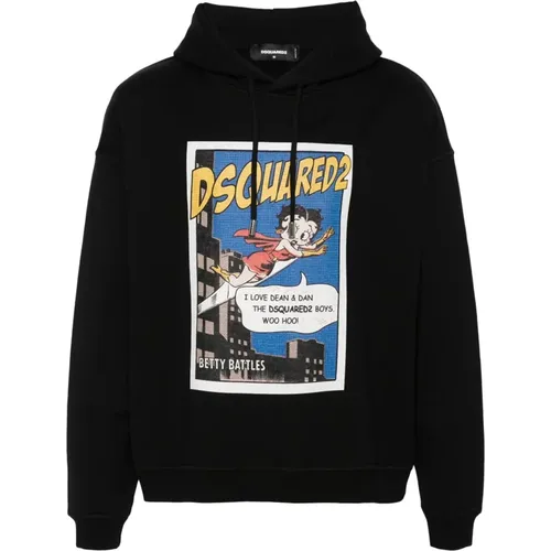 Betty Boop Kapuzenpullover , Herren, Größe: S - Dsquared2 - Modalova