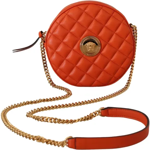 Læder Crossbody Taske , female, Sizes: ONE SIZE - Versace - Modalova