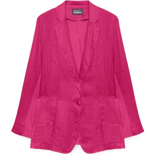 Leinen und Baumwoll Blazer , Damen, Größe: M/L - Fiorella Rubino - Modalova