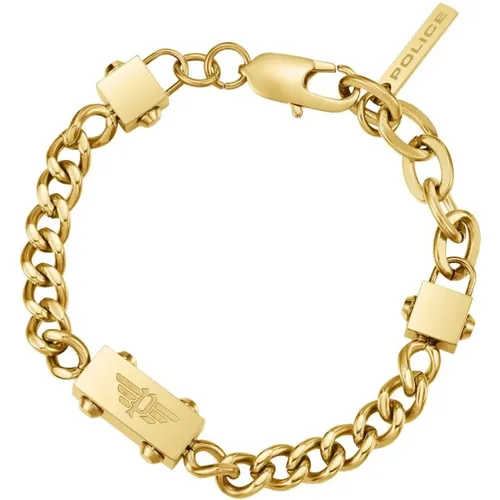 Armband Herren Metall Gold Chained Peagb0002106 , Herren, Größe: ONE Size - Police - Modalova