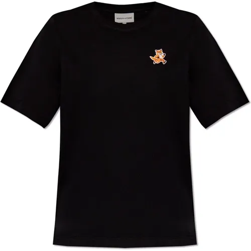 T-Shirt mit Logo , Damen, Größe: L - Maison Kitsuné - Modalova