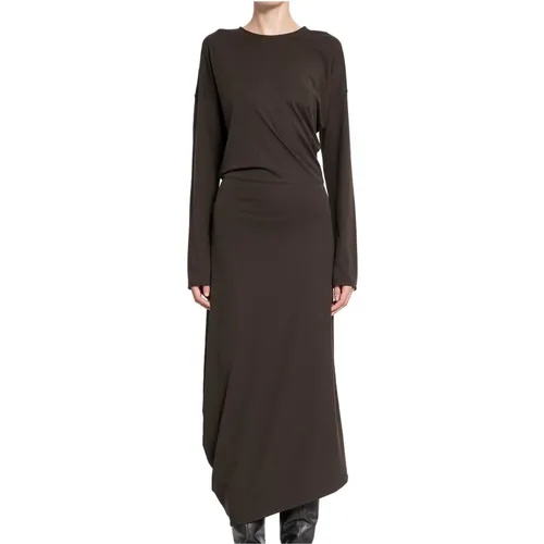 Twisted Dress in Dark Espresso , female, Sizes: S - Lemaire - Modalova