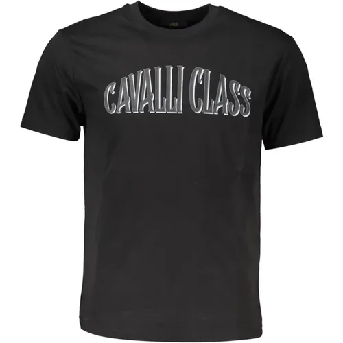 Herren Logo Print T-Shirt , Herren, Größe: L - Cavalli Class - Modalova