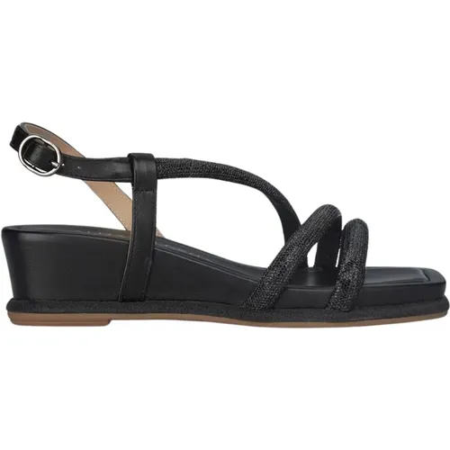 Crystal Strap Wedge Sandal , female, Sizes: 7 UK - Alma en Pena - Modalova