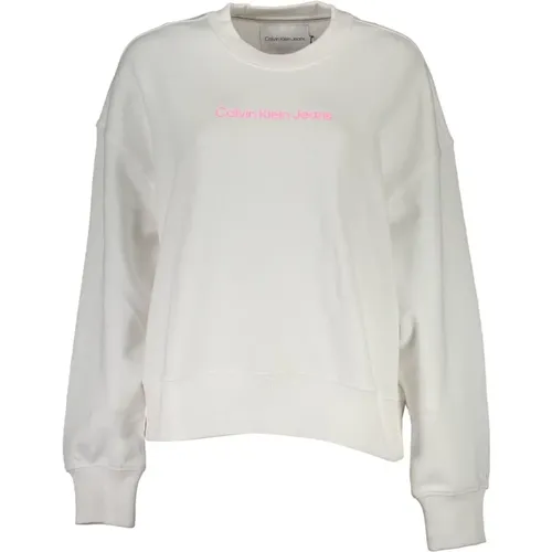 Cotton Sweater with Logo Print , female, Sizes: L, XL - Calvin Klein - Modalova