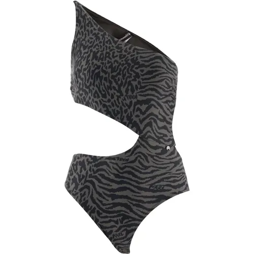 Ein-Schulter-Badeanzug mit Grafischem Muster - Karl Lagerfeld - Modalova