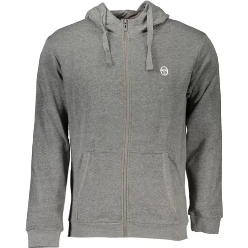 Hooded Fleece Sweatshirt with Zipper , male, Sizes: 2XL, XL, L, M - Sergio Tacchini - Modalova