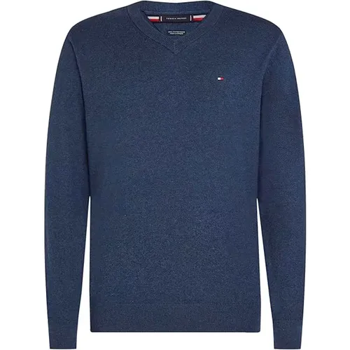 Cotton Cashmere Sweater , male, Sizes: L, M, XL, 2XL - Tommy Hilfiger - Modalova