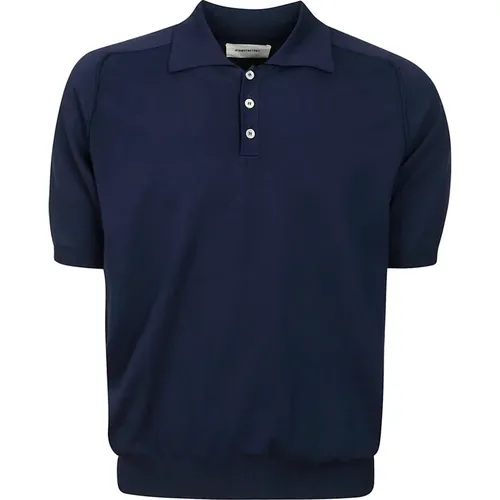 Blaues Baumwoll-Polo-Shirt , Herren, Größe: XL - Atomofactory - Modalova