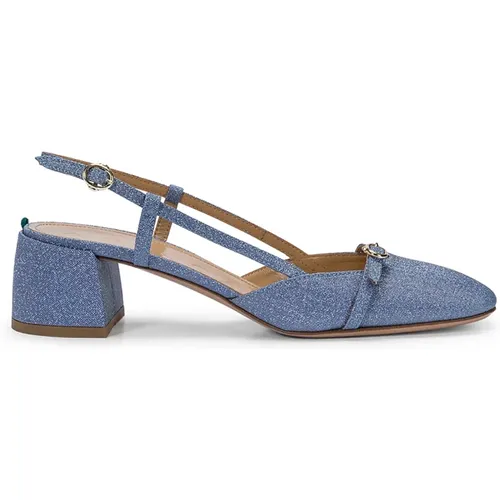 Himmelblaue Leder Slingback Flache Schuhe , Damen, Größe: 37 EU - A. Bocca - Modalova