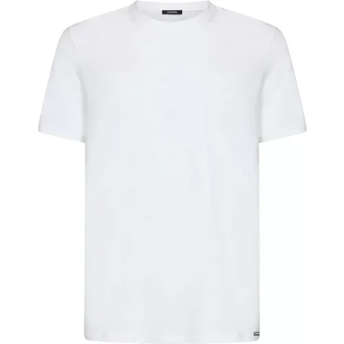 Ribbed Crewneck T-Shirt for Men , male, Sizes: S, M, 2XL, XL, L - Tom Ford - Modalova