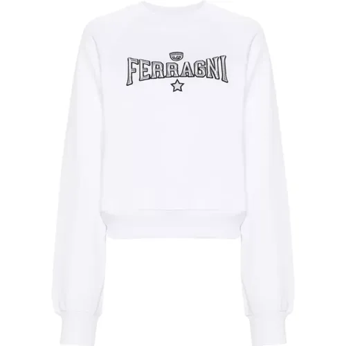 Weiße Sweaters mit 310 Ferragni Stretch , Damen, Größe: S - Chiara Ferragni Collection - Modalova
