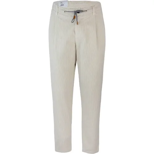 Corduroy Trousers with Zipper and Pockets , male, Sizes: W32, W33, W31 - Eleventy - Modalova