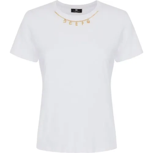 Stylish T-Shirt for Women , female, Sizes: L - Elisabetta Franchi - Modalova