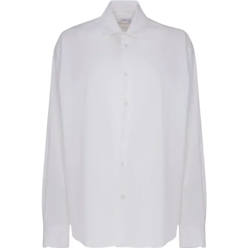 Weißes Baumwollmischhemd , Damen, Größe: L - Me-Fui - Modalova