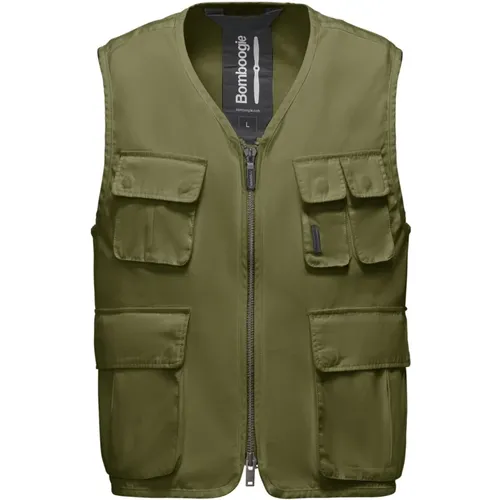 Cotton Poplin Multi-Pocket Gilet , male, Sizes: 2XL, L, XL, 3XL, M - BomBoogie - Modalova