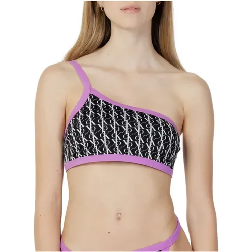 One Shoulder Bralette Swimsuit , female, Sizes: S - Calvin Klein - Modalova