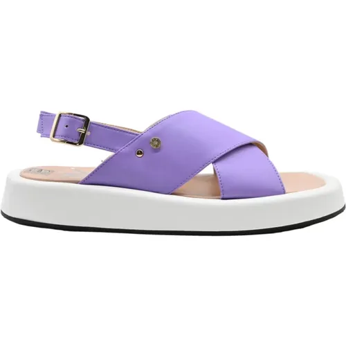 High Sole Lavender Sandal , female, Sizes: 4 UK, 3 UK - Manila Grace - Modalova