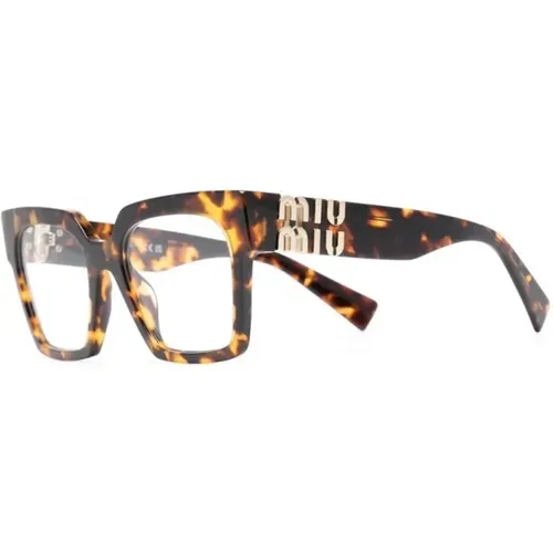 Braun/Havanna Optische Brille, vielseitig und stilvoll , Damen, Größe: 52 MM - Miu Miu - Modalova