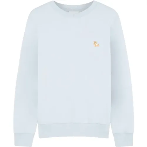 Chillax Patch Regular Sweatshirt (Sky ) , male, Sizes: S - Maison Kitsuné - Modalova