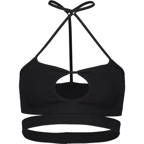 Geripptes Strick-Bralette mit Cut-Out-Details - Andrea Adamo - Modalova