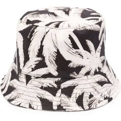 Schwarze Kappe mit Palmenbaum-Print - Palm Angels - Modalova