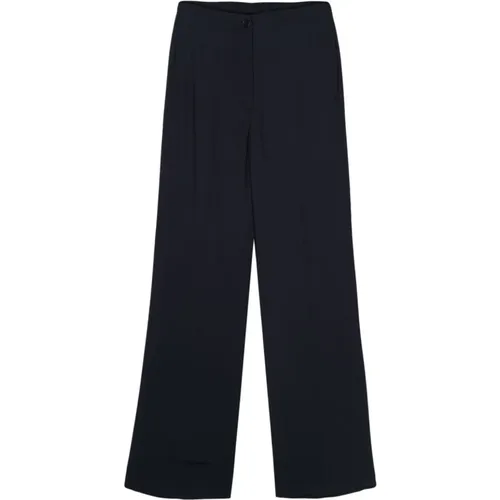 Navy High-Waisted Trousers , female, Sizes: M - Seventy - Modalova