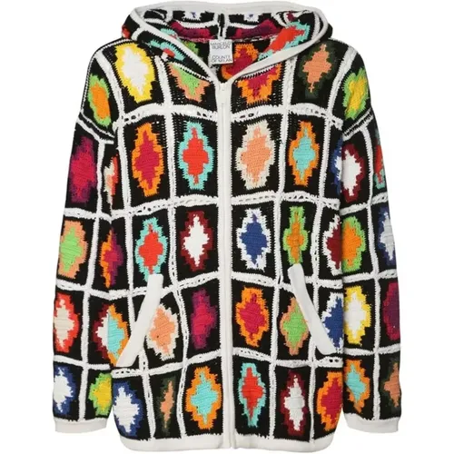 Macrame Cross Hooded Cardigan , male, Sizes: M - Marcelo Burlon - Modalova