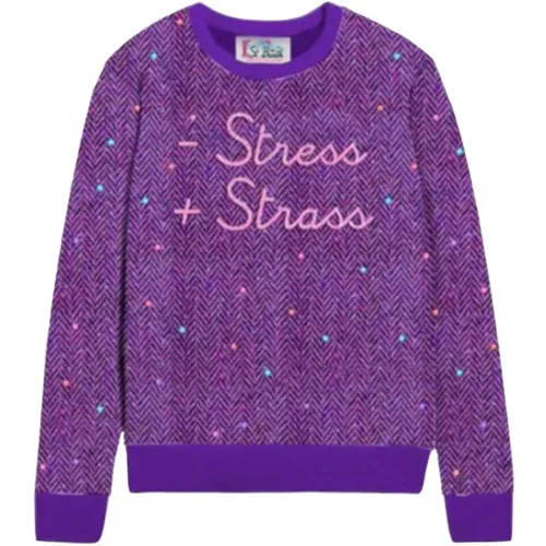 Weicher Multicolor-Pullover mit Strass , Damen, Größe: S - MC2 Saint Barth - Modalova