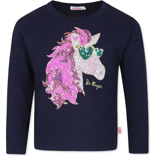 Blaues Pailletten Langarmshirt - Billieblush - Modalova