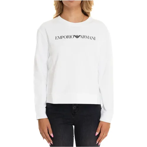 Round-necked Sweatshirt with Front Print , female, Sizes: XL, S, M, L, XS - Emporio Armani - Modalova