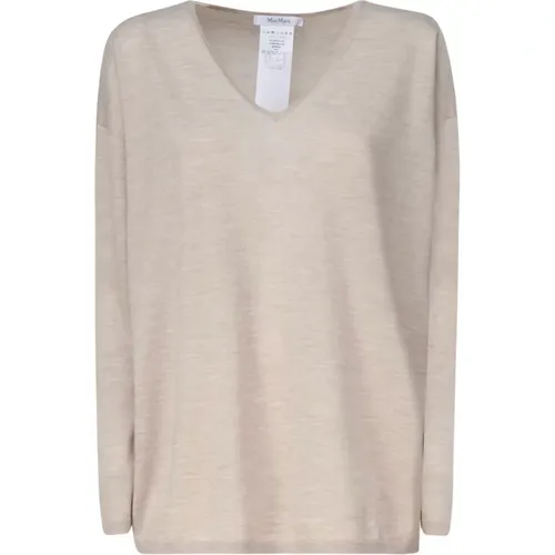 Beiger Baumwoll Elastan Pullover , Damen, Größe: L - Max Mara - Modalova