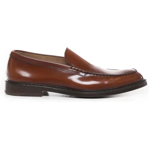 Braune Flache Schuhe, Gummisohle, Runde Spitze , Herren, Größe: 43 1/2 EU - Doucal's - Modalova