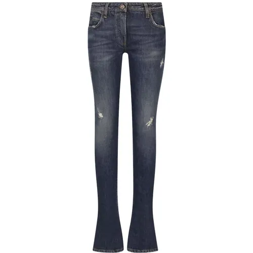 Blaue Skinny-Fit Denim Jeans mit Used-Effekt , Damen, Größe: S - Dolce & Gabbana - Modalova