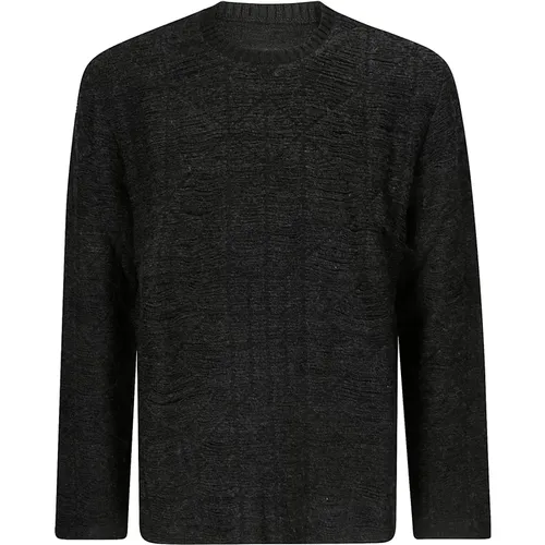 Zerstörter Strick-Crew-Neck-Pullover , Herren, Größe: S - MM6 Maison Margiela - Modalova